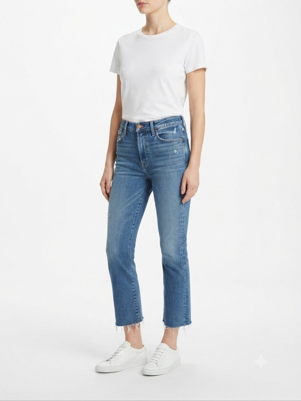 MOTHER The Hustler Ankle Blue High-Rise Wide-Leg Jeans Size 32